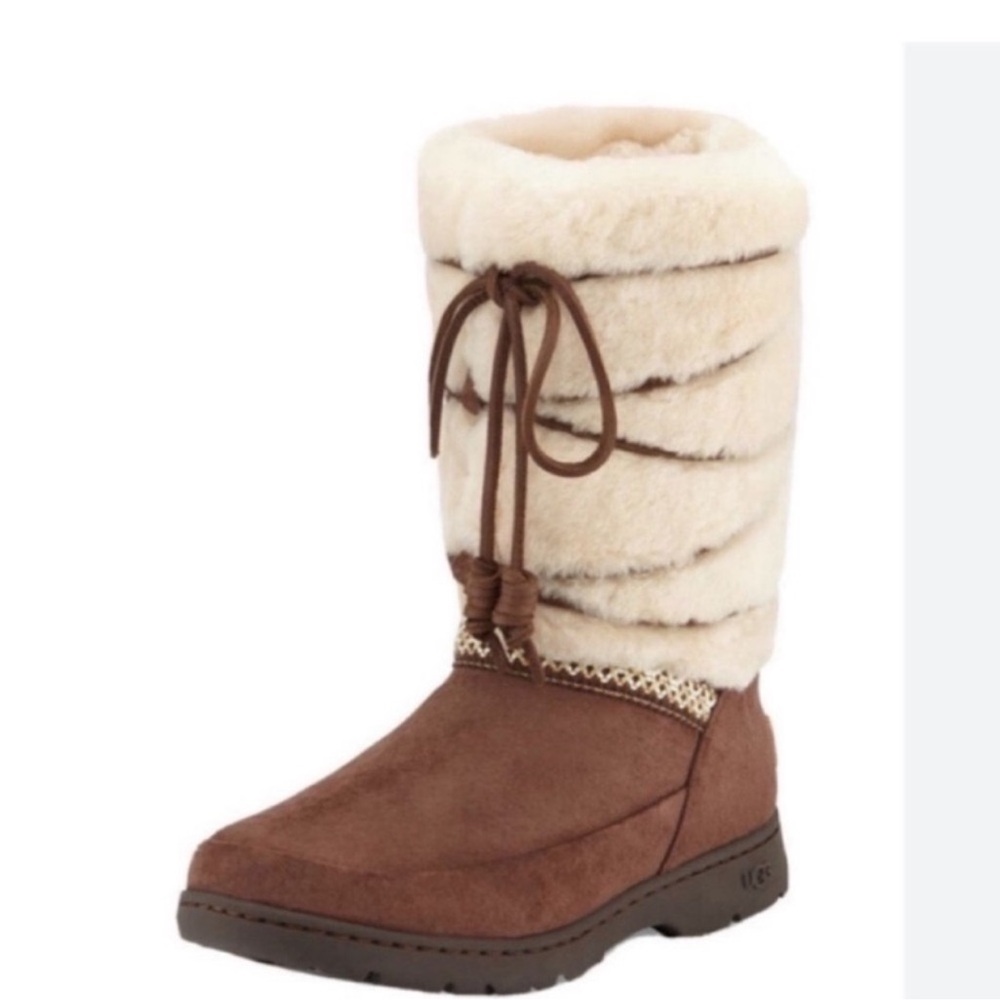 UGG Australia Women’s Boots Winter Snow Maxie Suede Fur Brown Boots size 6